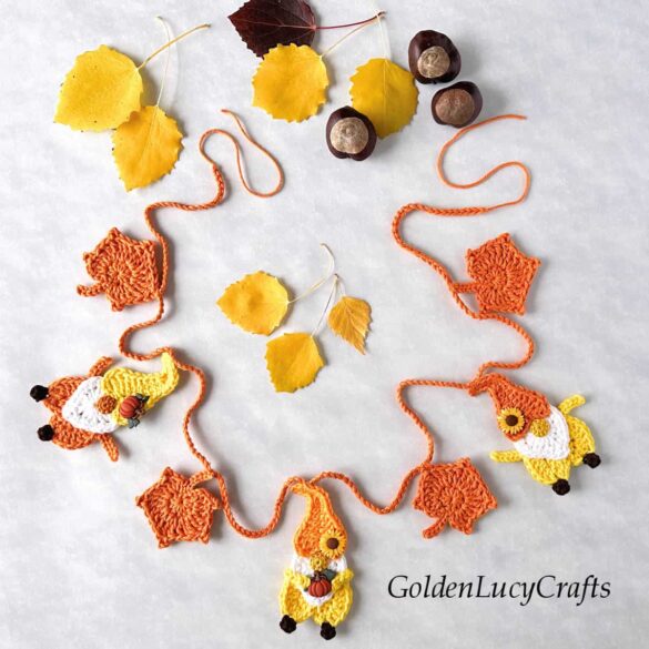Crochet Fall Gnome Garland