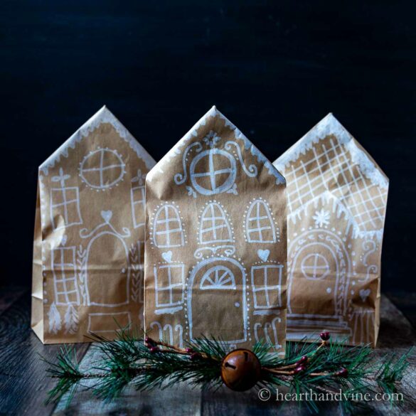 Gingerbread House Paper Bags for Gifts
