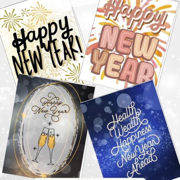 4 Free Printable Happy New Year Cards (for 2024)