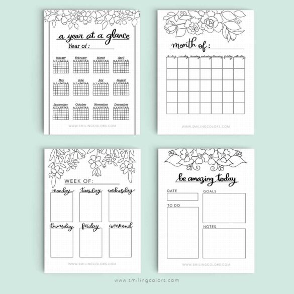 Bullet Journal Printables: 4 FREE sheets to help your goals