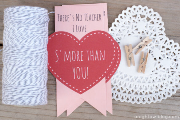 Teacher S’mores Mason Jar Valentines