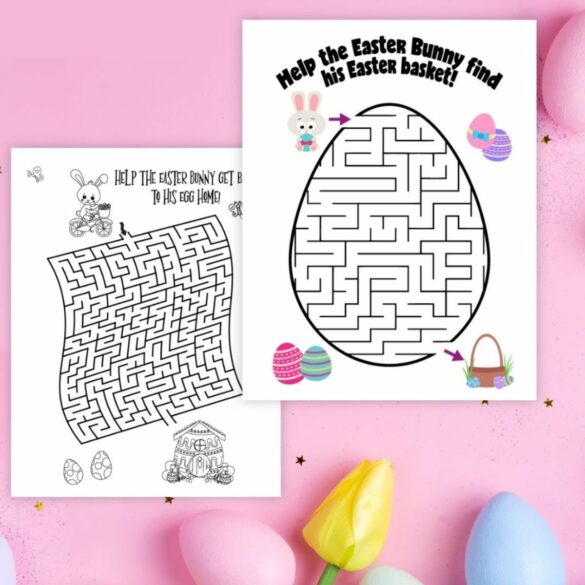 Easter Maze Free Printable (Two Worksheets for Kids!)