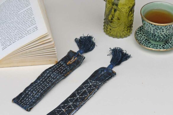 How to Make a Sashiko-Stitched Denim Bookmark: A Unique Gift