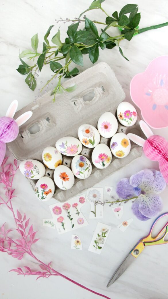 DIY Floral Tattoo Easter Eggs