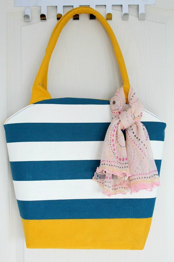 Rounded top canvas tote bag pattern