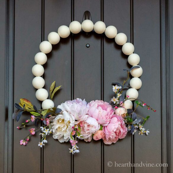 DIY Wooden Bead Wreath for Spring