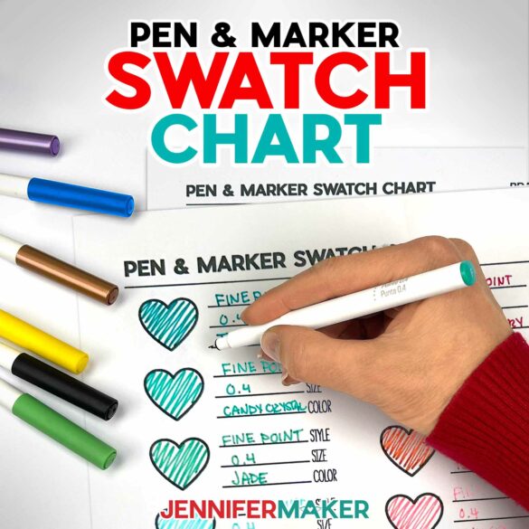 Free Pen, Marker Color Swatch Chart: SVG & Printable Charts