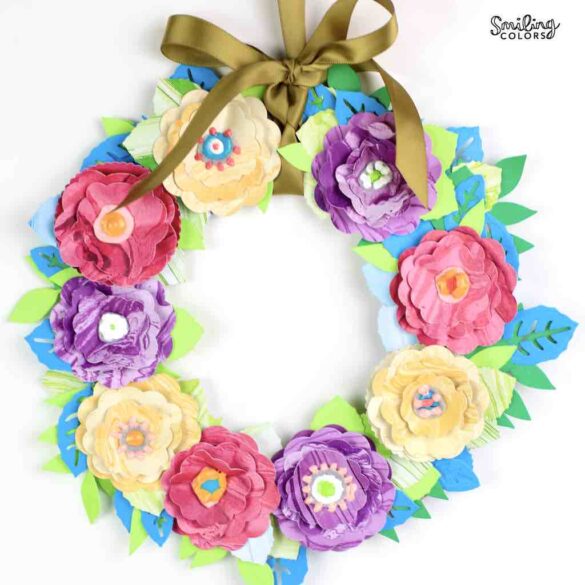 How To Make A Flower Wreath With Paper