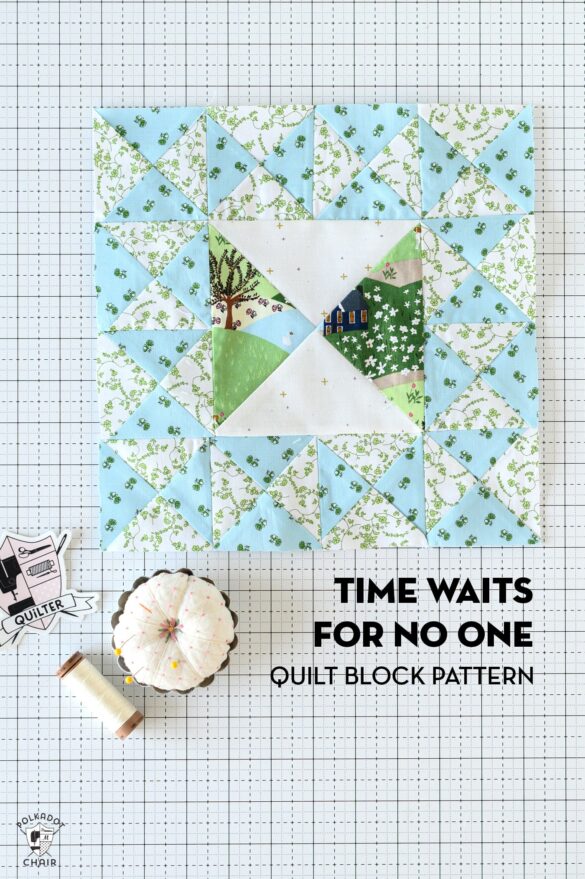 “Time Waits for No One” Free 10-inch Quilt Block Pattern